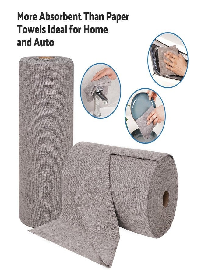 STARXDEAL Microfiber Cleaning Cloth Roll 50 Pack - Reusable Paper Towels Washable Roll Tear Away for Kitchen Car 12x12 (Grey) - Image 2